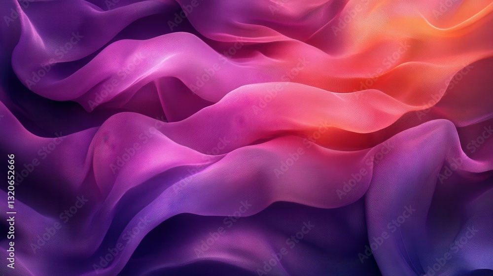 Poster abstract wavy silky fabric in vibrant colors, creating a flowing and dynamic design. the fabric is a