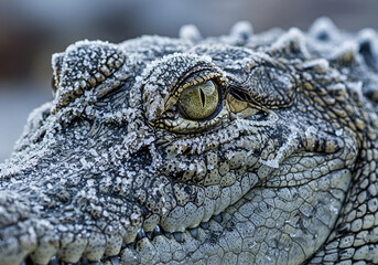 Fototapeta premium Frozen Crocodile Eye Detail