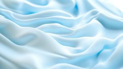 Fototapeta premium Soft Light Blue Fabric Drape: Smooth Waves and Subtle Texture