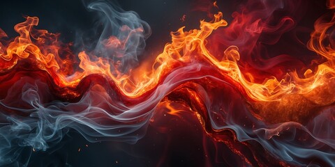 Fototapeta premium Long red and blue flame