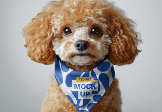Dog Bandana Mockup on Toy Poodle for Design and Branding Projects
