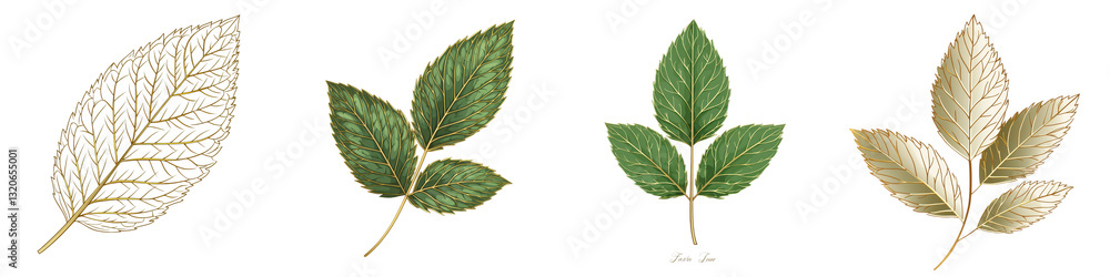 Aufkleber assorted fall leaves in various colors and shapes colorful autumnal foliage collection with differen