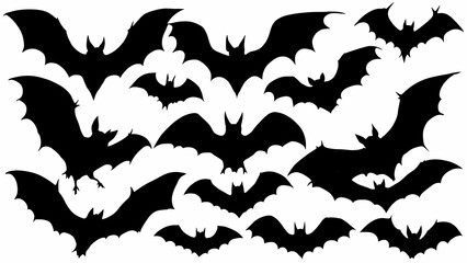 Fototapeta premium Bats flying on white background