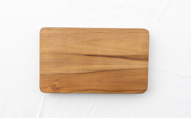 Brown Wooden Tray on White Background