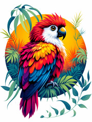 Obraz premium Tropical bird logo design on white background