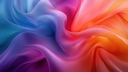 Obraz premium abstract flowing cloth background with vibrant color gradients and wave-like patterns. The colors blend seamlessly