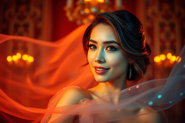 Fototapeta premium Professional style stock-image presenting a majestic wallpaper of women, exuding elegance and strength, with a dark, moody atmosphere that adds a sense of mystery and sophistication