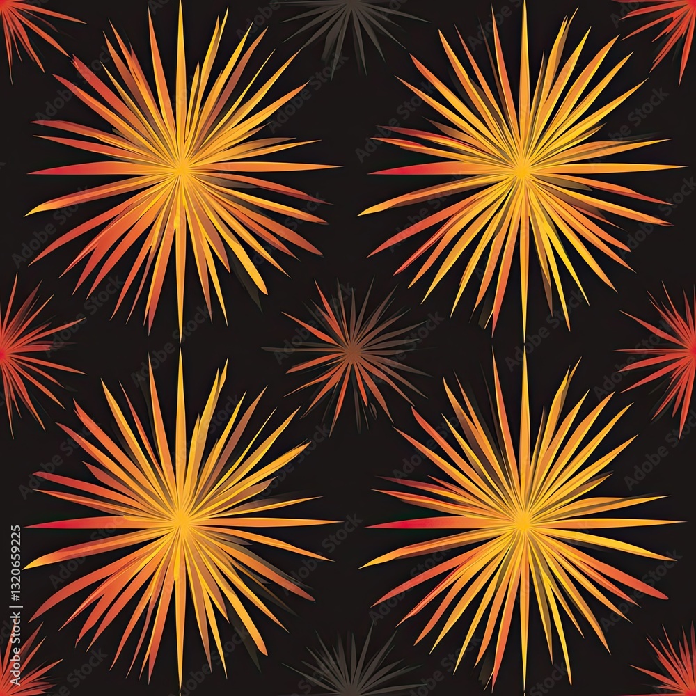 Poster bold starburst pattern sharp angular lines and dynamic design