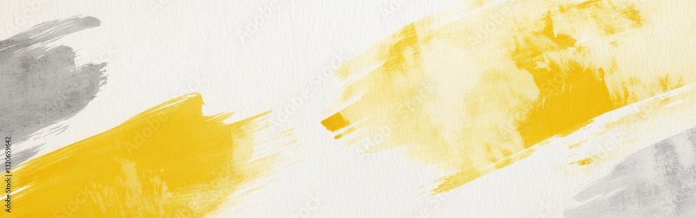 Poster Subtle pastel yellow pencil strokes and stains create a harmonious abstract design on a textured background
