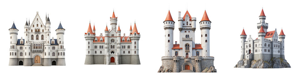 Fototapeta premium Magnificent Medieval Castles Showcase Iconic European Architecture and Fairy Tale Inspired Designs These historic landmarks feature grand towers ornate turrets