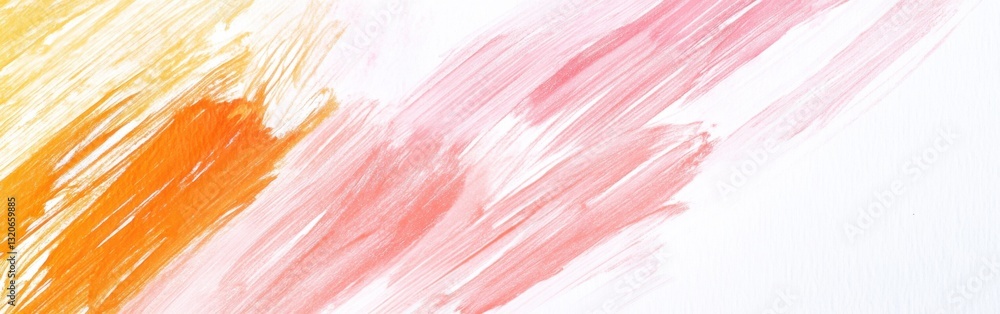Poster abstract art on a soft white background featuring delicate brush strokes in warm colors