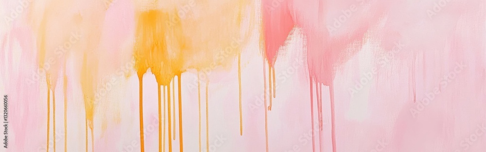 Poster organic drips of soft pencil strokes create a gentle wash of pastel colors on a smooth canvas backgr
