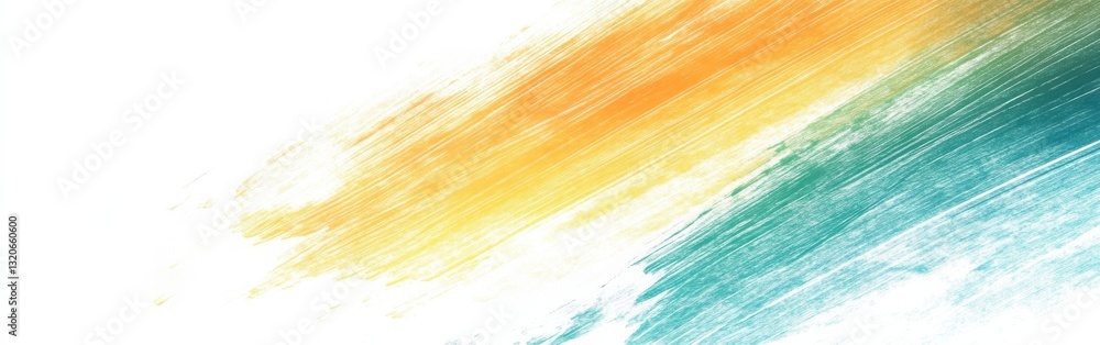 Poster Soft pencil strokes create a gradient of vibrant colors transitioning from yellow to green against a white background