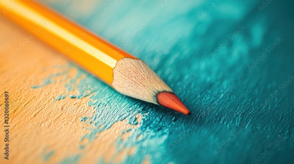 Poster soft pencil strokes creating a beautiful gradient on textured paper in a serene workspace