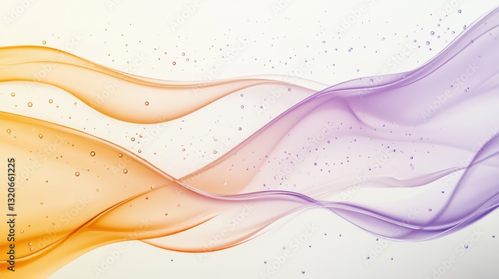Aufkleber soft pastel amber and lavender waves create a calming and soothing visual experience