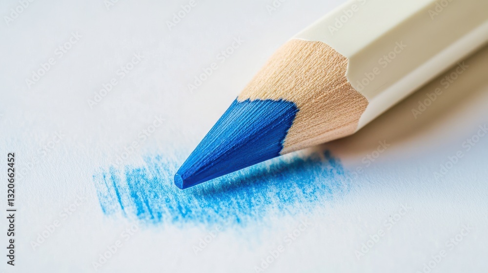 Leinwandbilder experiments with minimalist pencil strokes create a smooth blue gradient on textured paper