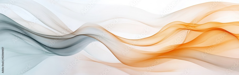 Poster elegant pastel amber waves created with delicate pencil strokes capturing fluid movement and warmth 