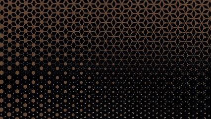 Abstract geometric background - Hexagonal mosaic with Brawn gradient background 4K