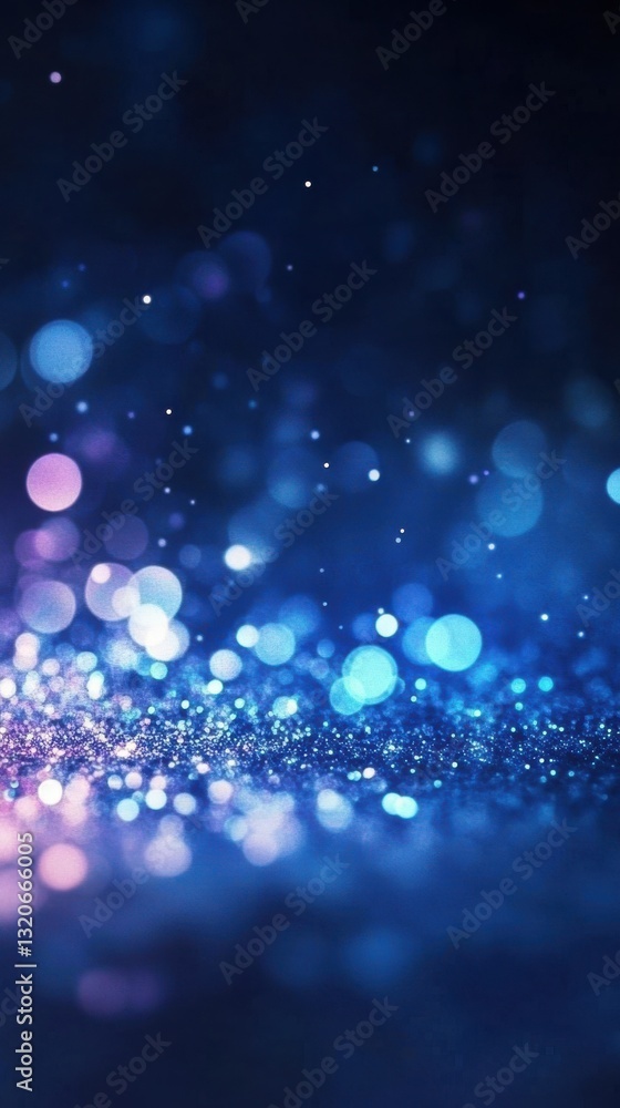Poster sparkling aqua blue and lavender light create a mesmerizing effect in a dark setting