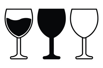 Wine glasses icon set vector illustration.