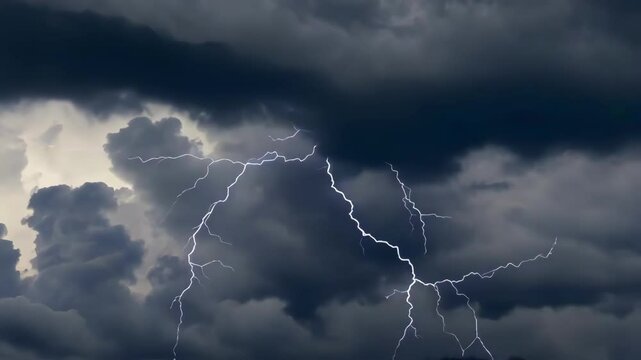 Dark Stormy Sky Before Thunderstorm: Dramatic Monsoon Time-Lapse Over Tropical Landscape