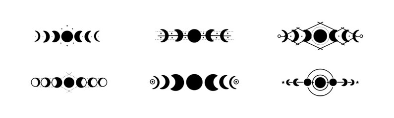 Crescent Moon Phase Path  Illustration