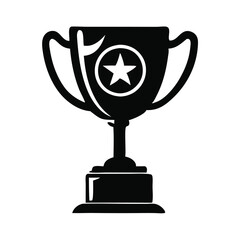 Simple Black Silhouette of a Trophy