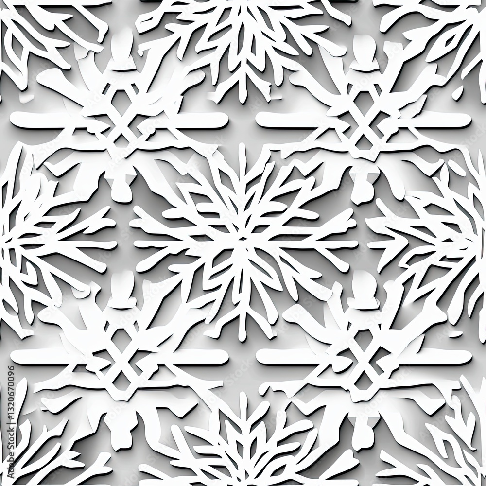 Poster dynamic snowflake patterns with layered transparency for winter holiday designs
