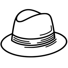 Hat silhouette one line vector design