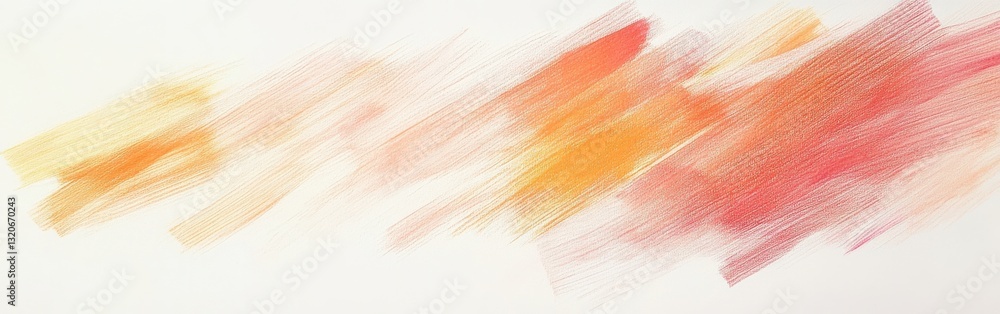 Poster abstract pencil strokes create a dynamic composition with warm tones and fluid movement over a light