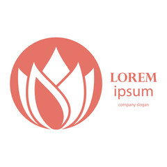 Elegant and beautiful blooming flower logo illustration