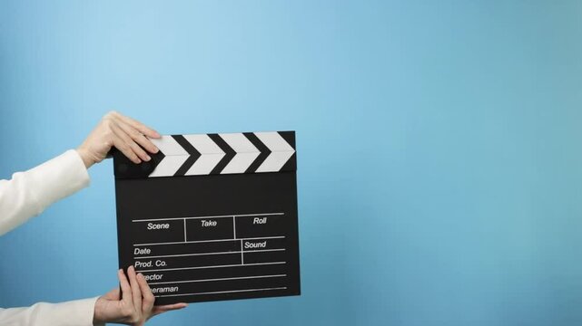 Movie industry workflow, script and storyboard coordination, video shoot in a professional studio