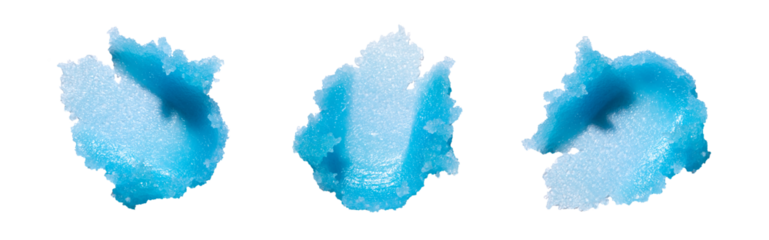 cosmetic smears scrub cream texture on transparent background