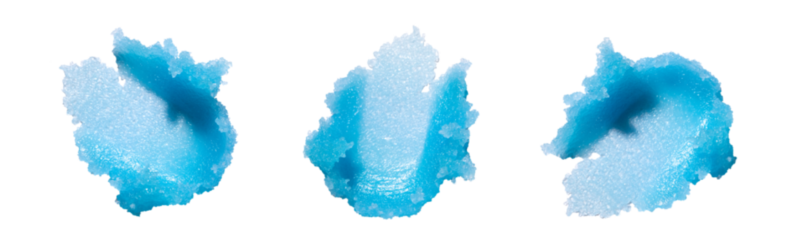 cosmetic smears scrub cream texture on transparent background