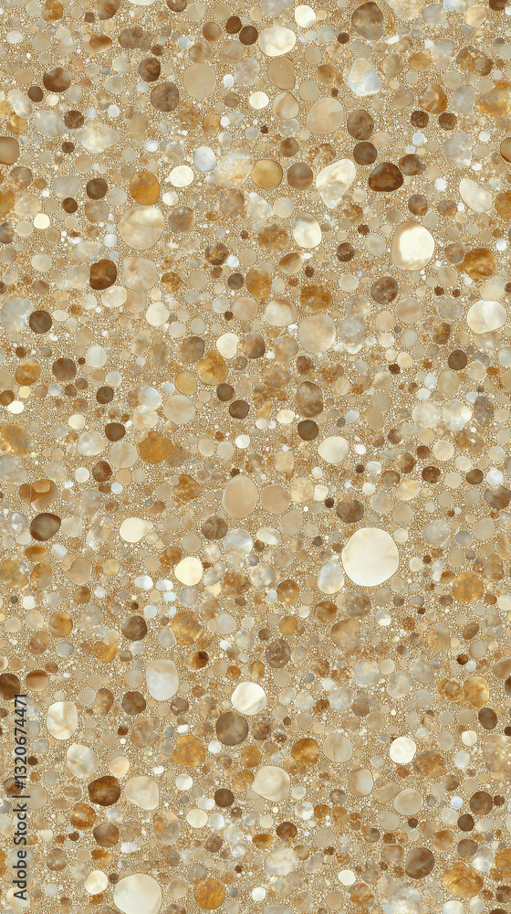 Poster seamless textured surface close-up featuring varied beige and brown circular patterns on a neutral b