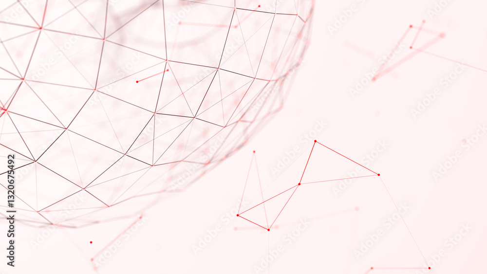 Poster abstract 3d sphere. futuristic dots background. colored music surface. 3d rendering.
