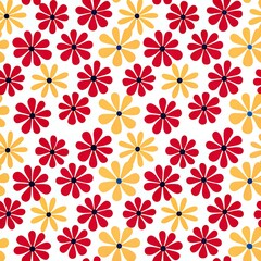 a vibrant and colorful pattern  of various flowers 