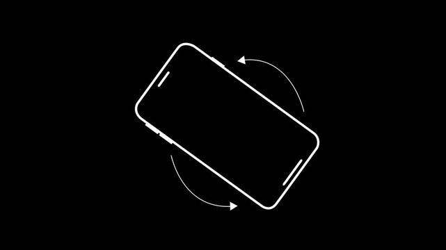 Turn you Smart phone rotate device screen, Phone flip sign, Phone Rotation animation. Please Rotate Your Phone to Landscape 90 Rotation for Better Experience. motion video.