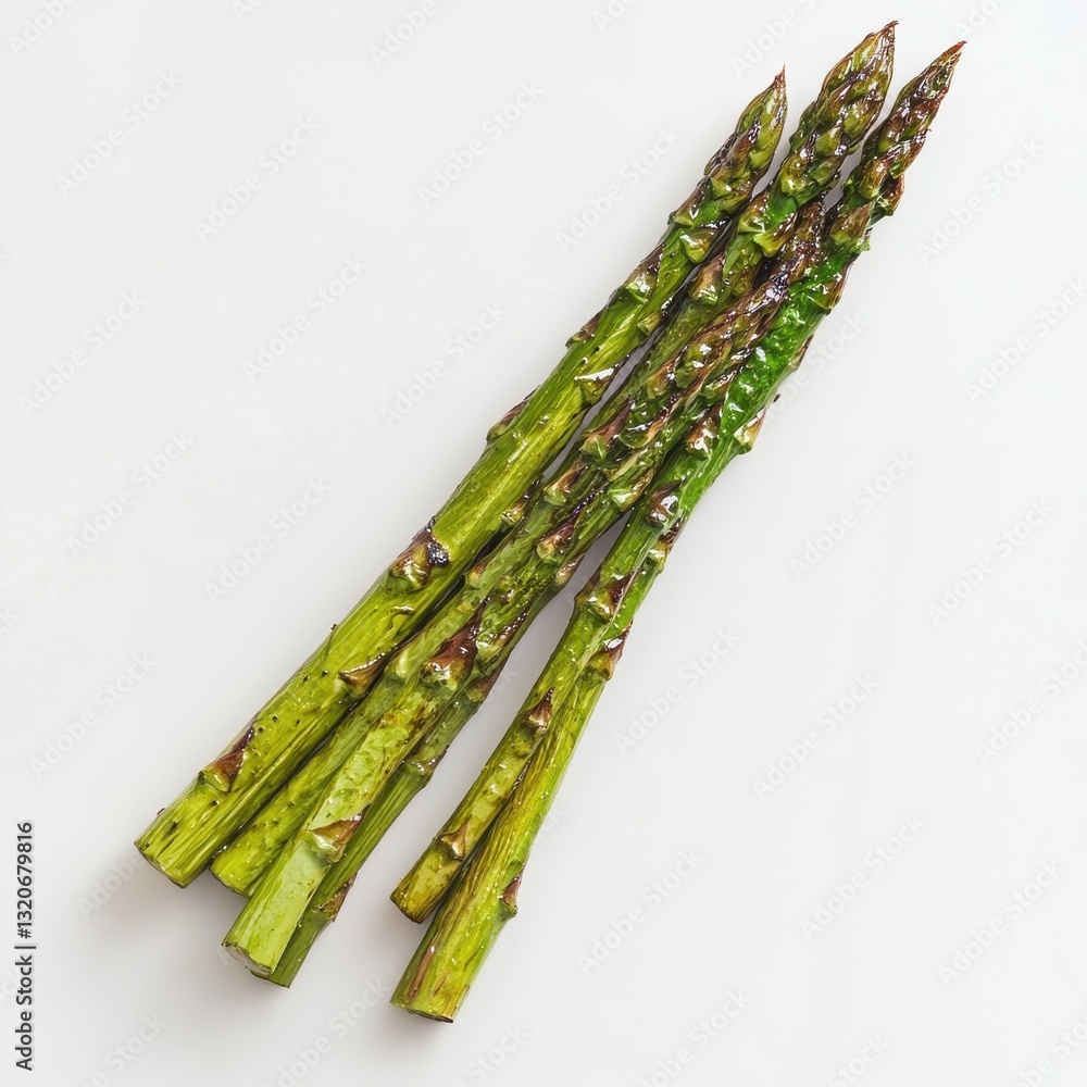 Poster roasted asparagus spear with char displayed on a light background showcasing a delicious vegetable p