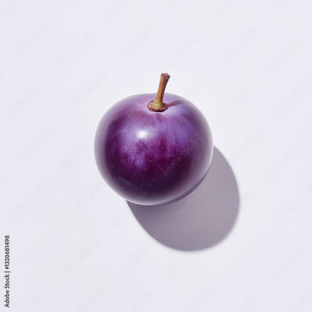 Aufkleber fresh glossy purple grape on a light background showcasing its smooth texture and rich color