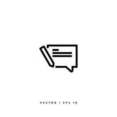 Speech Bubble With Pencil Icon. Editable Stroke