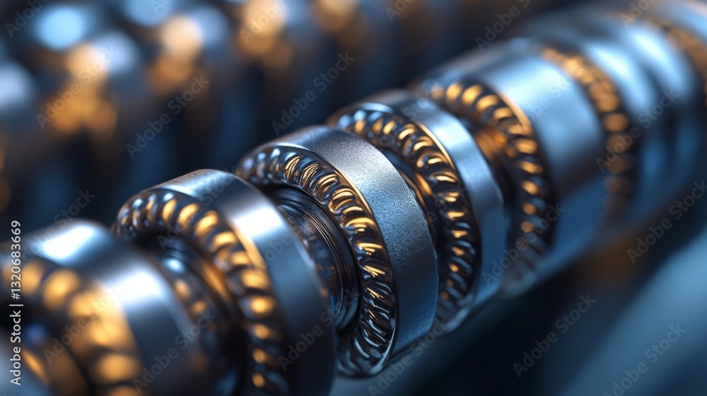 Poster machinery operates in a contemporary manufacturing facility, producing complex metal parts through a