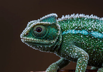 Obraz premium Chameleon Close-up with Detailed Scales