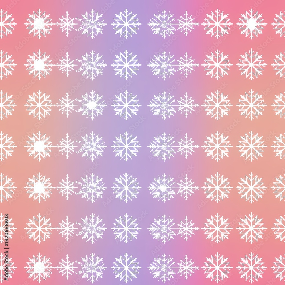 Poster elegant minimalist snowflake patterns with soft gradient color scheme for winter holiday designs