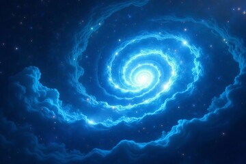 Swirling celestial blue vortex with glowing light effects, fantasy, surreal, space