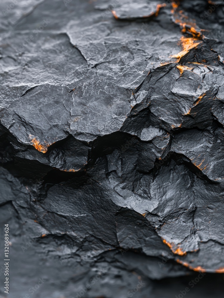 Poster close-up of a textured surface. the surface appears to be made up of small, irregularly shaped rocks