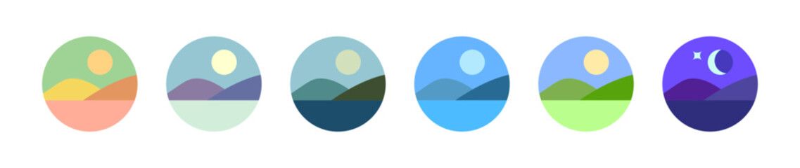 Landscape photo gallery icon vector illustration