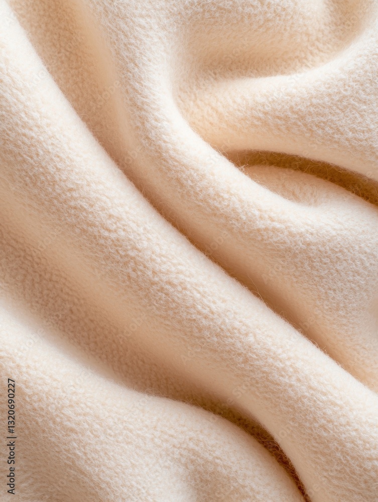 Poster close-up of a fabric with a smooth and elegant texture. the fabric appears to be a light beige color