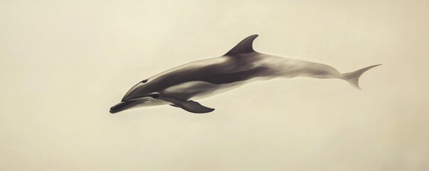 Obraz premium A beautiful dolphin gracefully swimming through the vast ocean waters