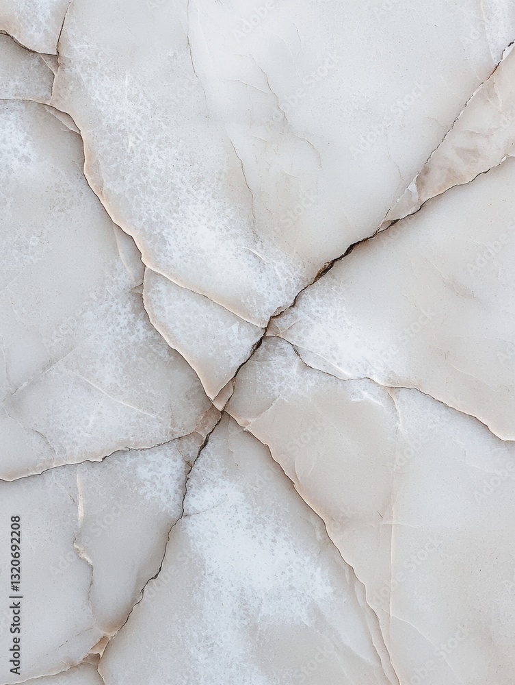 Poster close-up of a textured surface with cracks and crevices. the surface appears to be made of a light-c